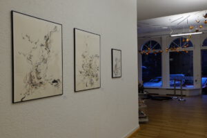 Anindia Pradita, three painting, charcoal and watercolor on paper, 2026